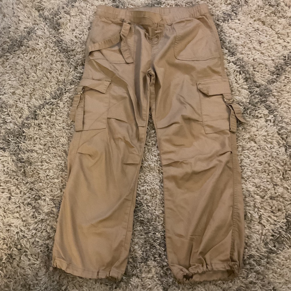 VIP Khaki Cargo Pants Womens 13/31 Tan Utility Jogger D-Ring‎ Strap